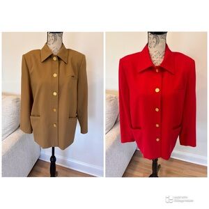 Set of 2 vintage Via Condotti tan and red jackets size 8